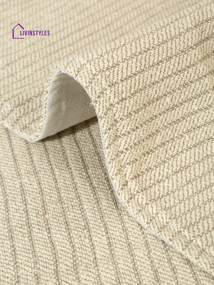 Ivory Textured Hand Woven Cotton 2 Seater Sofa Cover Slip Cover Sofa