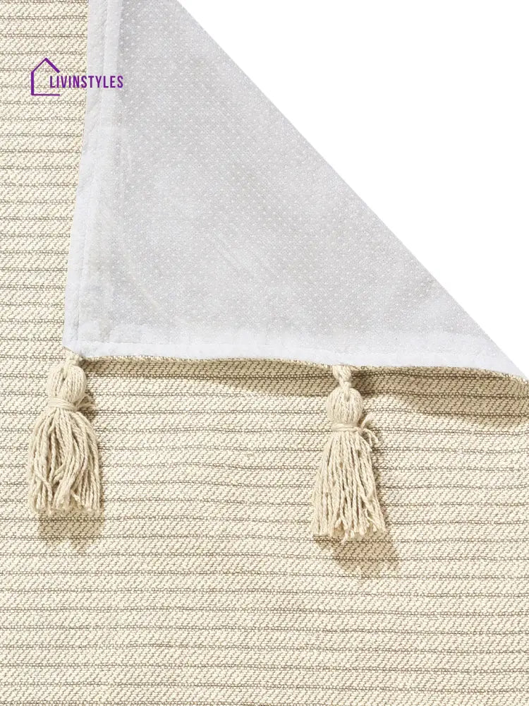 Ivory Textured Hand Woven Cotton 2 Seater Sofa Cover Slip Cover Sofa