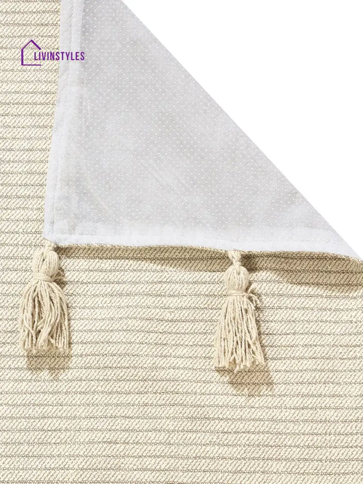 Ivory Textured Hand Woven Cotton 2 Seater Sofa Cover Slip Cover Sofa