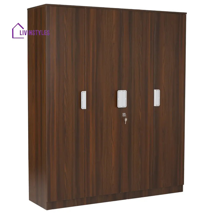 Gennady 4 Door Wardrobe (Classic Walnut) Home Furniture