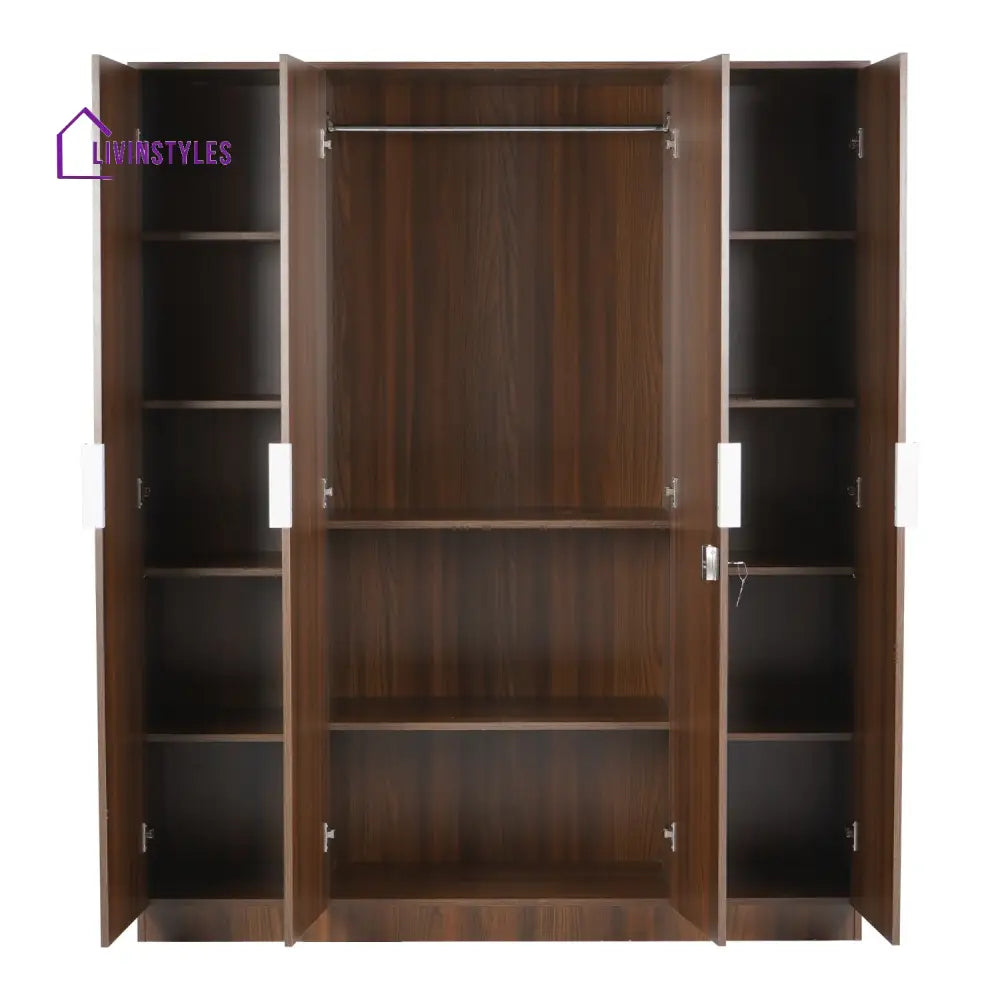 Gennady 4 Door Wardrobe (Classic Walnut) Home Furniture