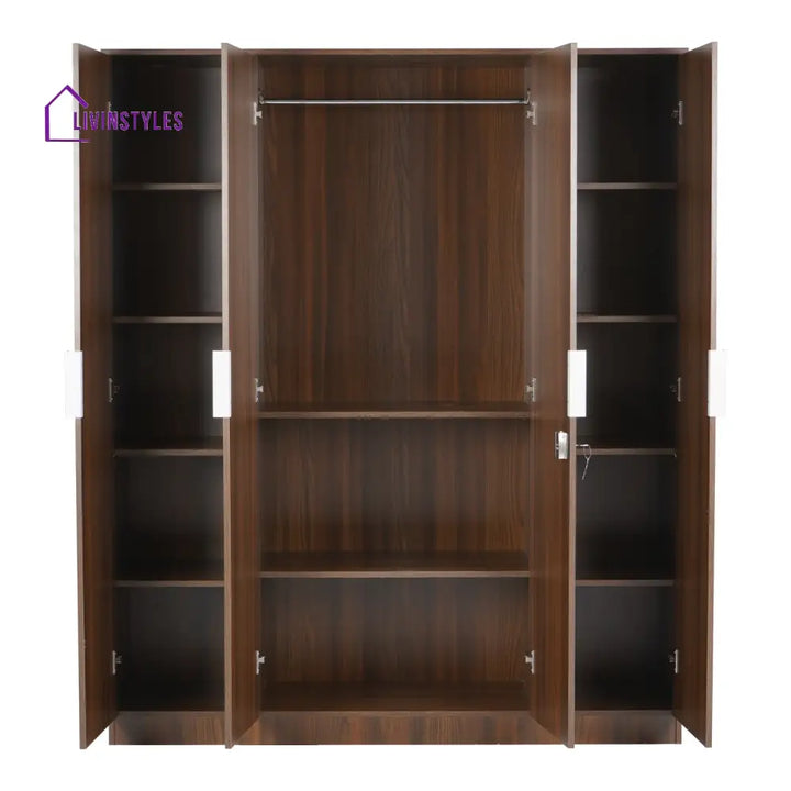 Gennady 4 Door Wardrobe (Classic Walnut) Home Furniture