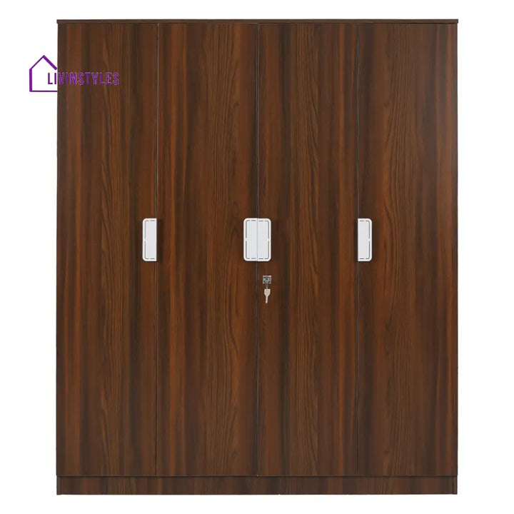 Gennady 4 Door Wardrobe (Classic Walnut) Home Furniture