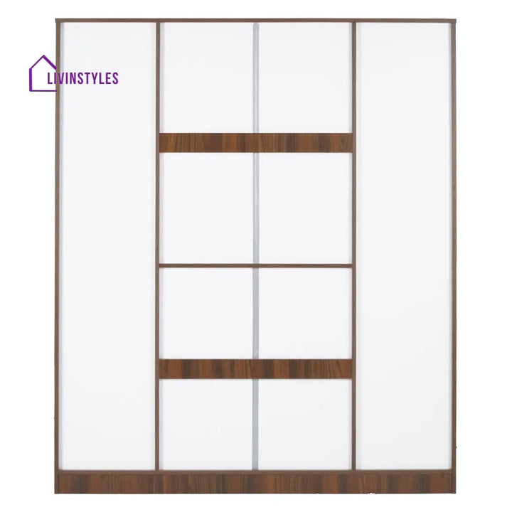 Gennady 4 Door Wardrobe (Classic Walnut) Home Furniture