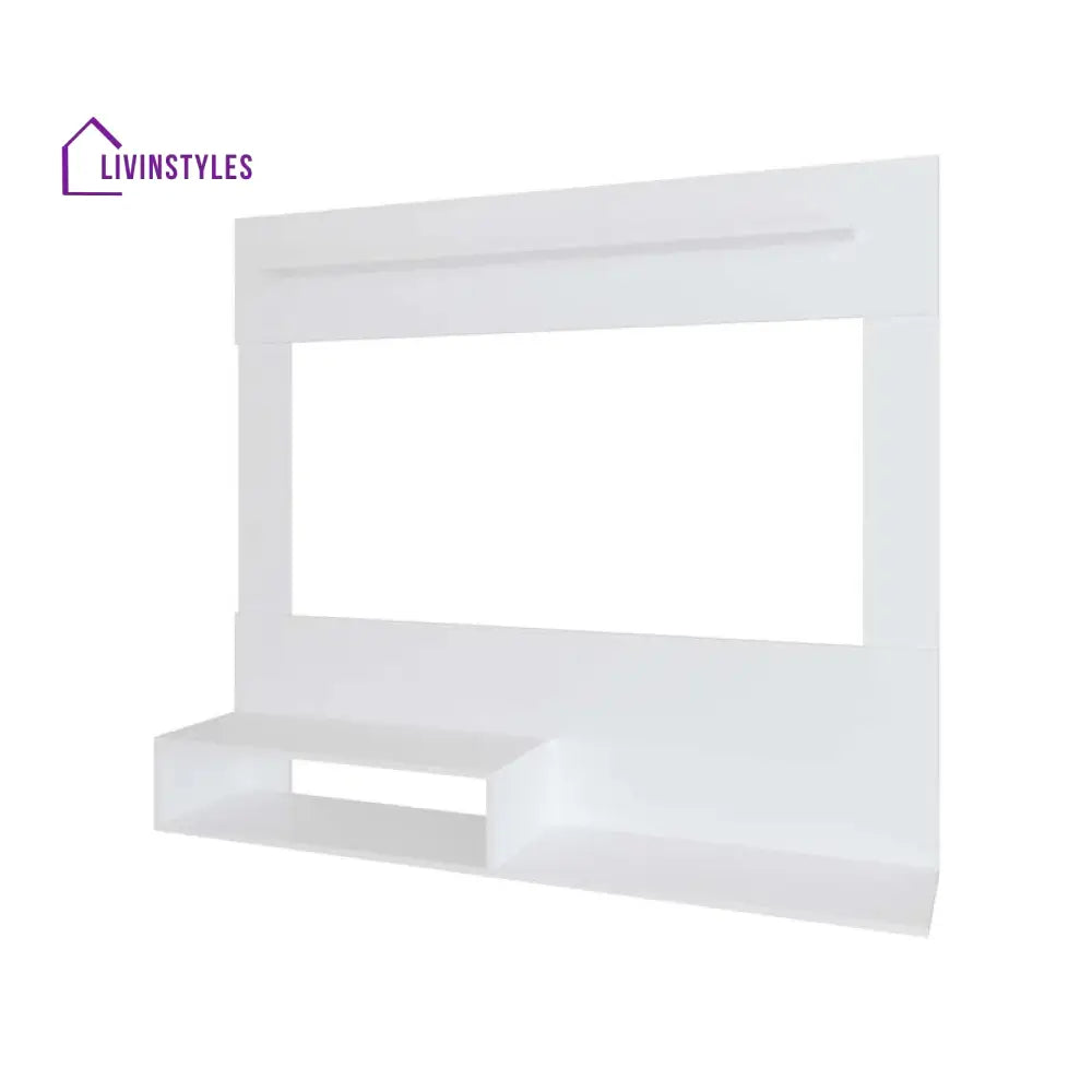 Ivy Wall Mounted White Finish Tv Unit Stand for Living Room