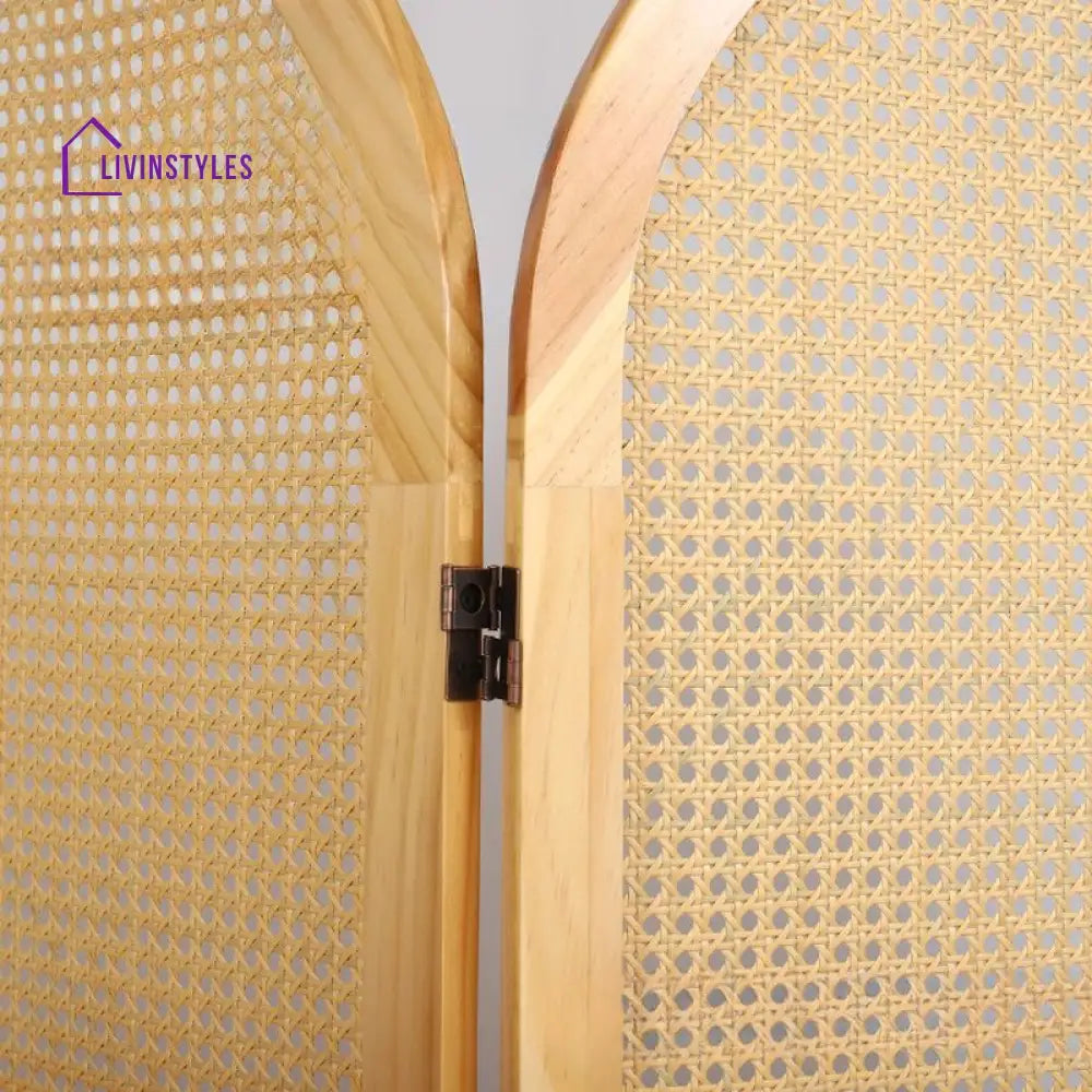 Ivyana Wooden and Cane Weaving Room Partition for Living Room