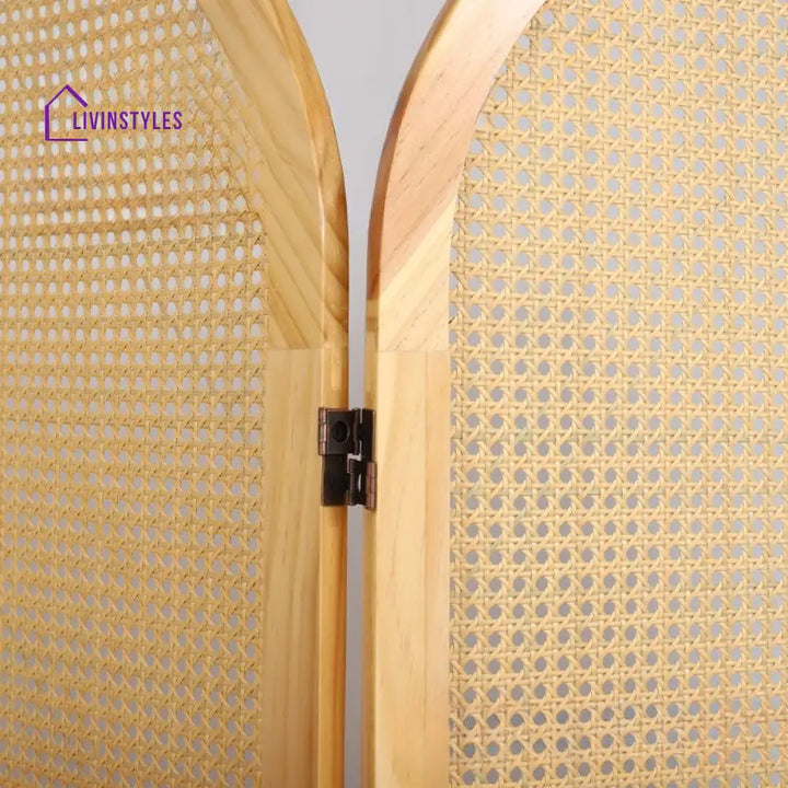 Ivyana Wooden and Cane Weaving Room Partition for Living Room