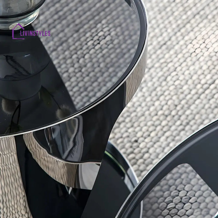 Iyla Stainless Steel Frame Coffee Table with Glass Top