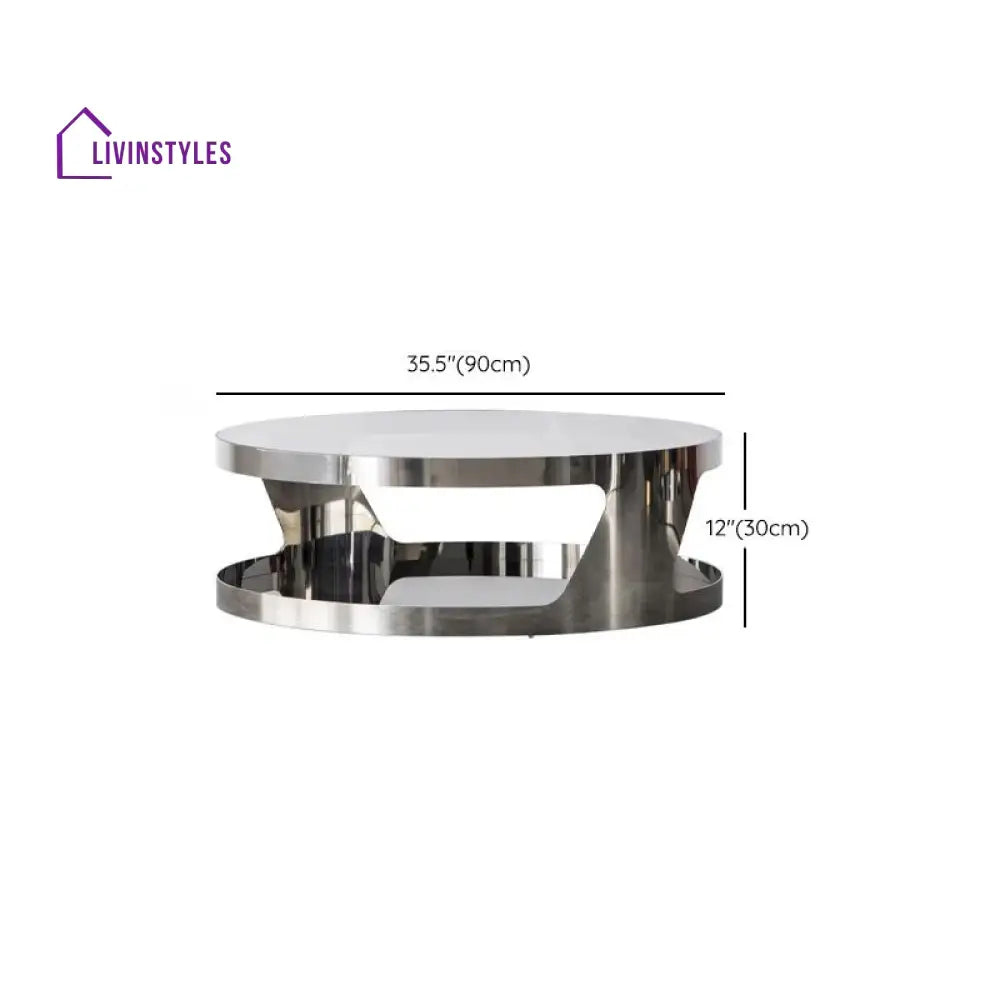 Iyla Stainless Steel Frame Coffee Table with Glass Top