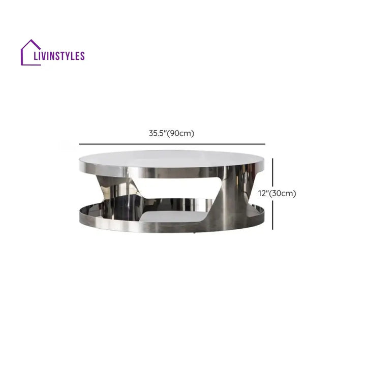 Iyla Stainless Steel Frame Coffee Table with Glass Top