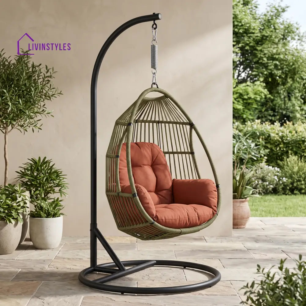 Izabela Premium MS Frame with Powder Coated Outdoor Swing Chair with Stand
