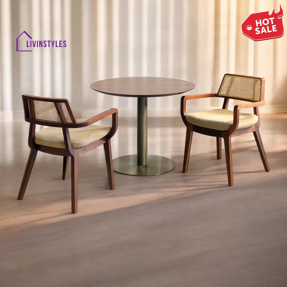 Izmail Solid Sheesham Wood & Rattan Dining Chair - Single chair
