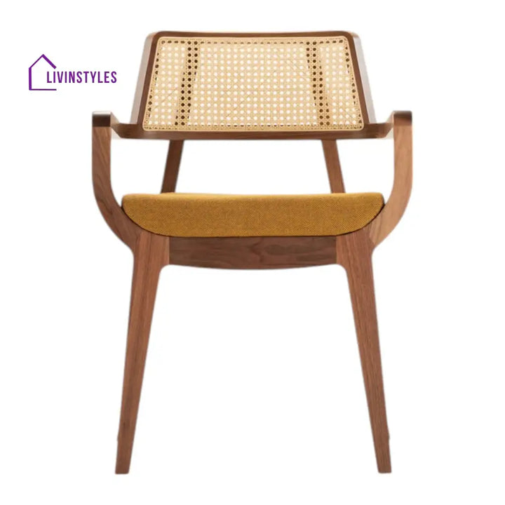 Izmail Solid Sheesham Wood & Rattan Dining Chair - Single chair