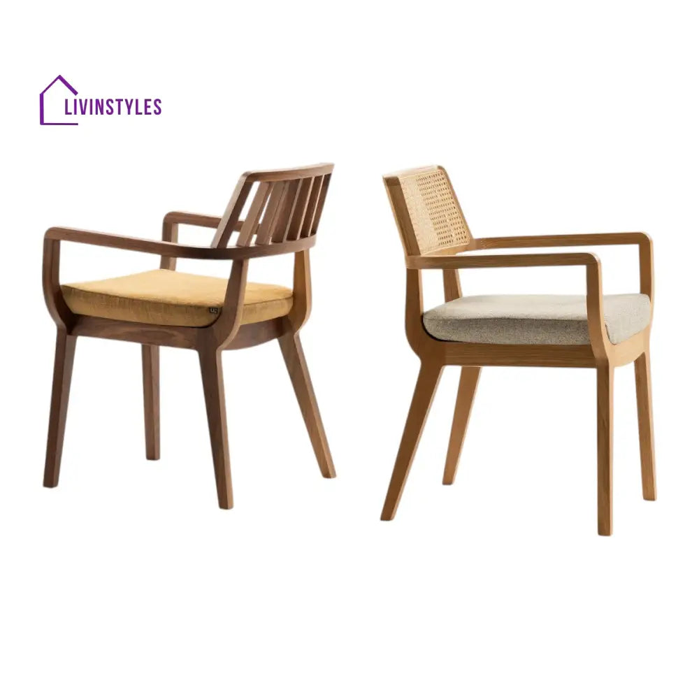 Izmail Solid Sheesham Wood & Rattan Dining Chair - Single chair