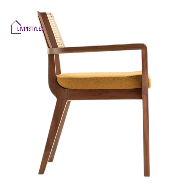 Izmail Solid Sheesham Wood & Rattan Dining Chair - Single chair