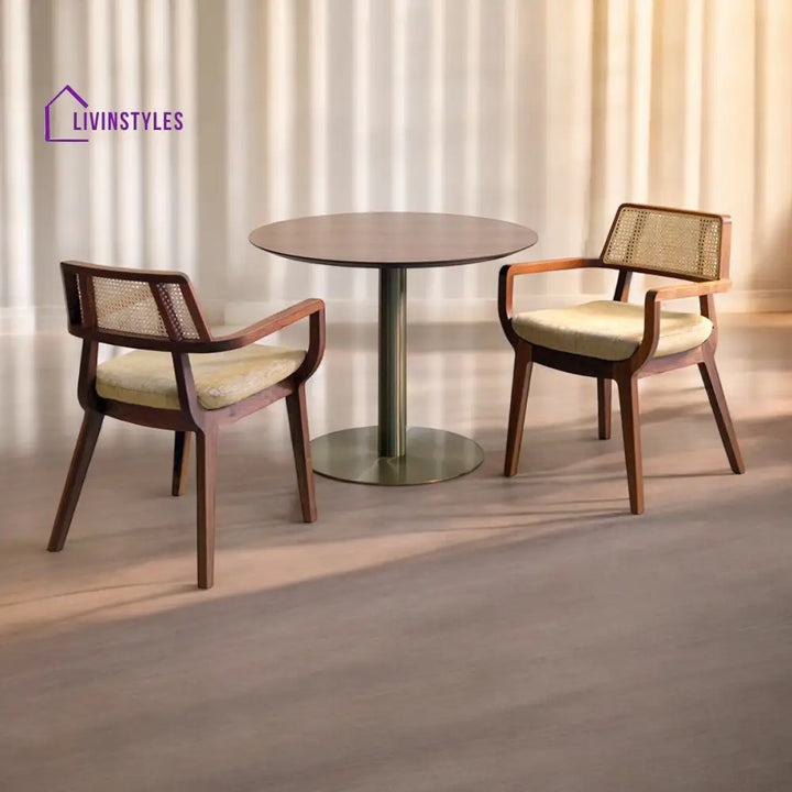 Izmail Solid Sheesham Wood & Rattan Dining Chair - Single chair