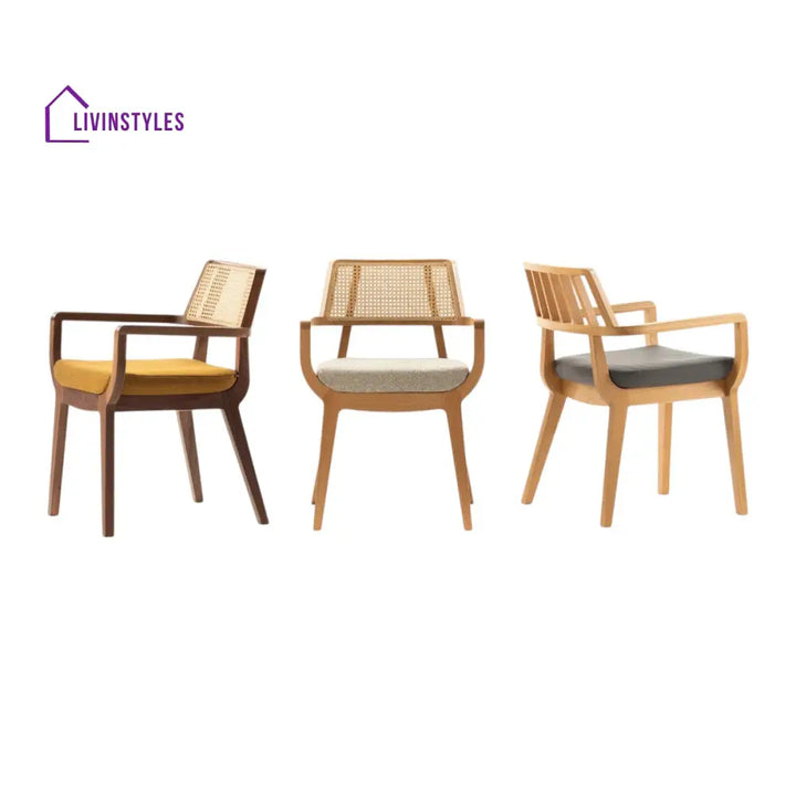 Izmail Solid Sheesham Wood & Rattan Dining Chair - Single chair