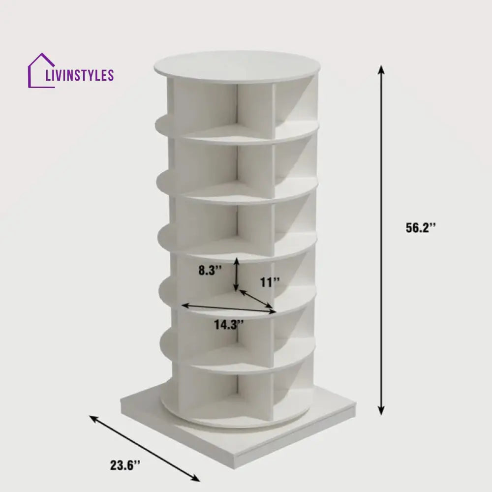 Izolda Engineered Wood Rotating Shoe Rack for Home