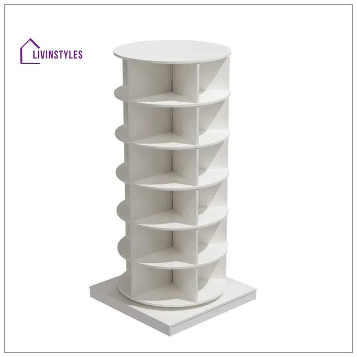 Izolda Engineered Wood Rotating Shoe Rack for Home