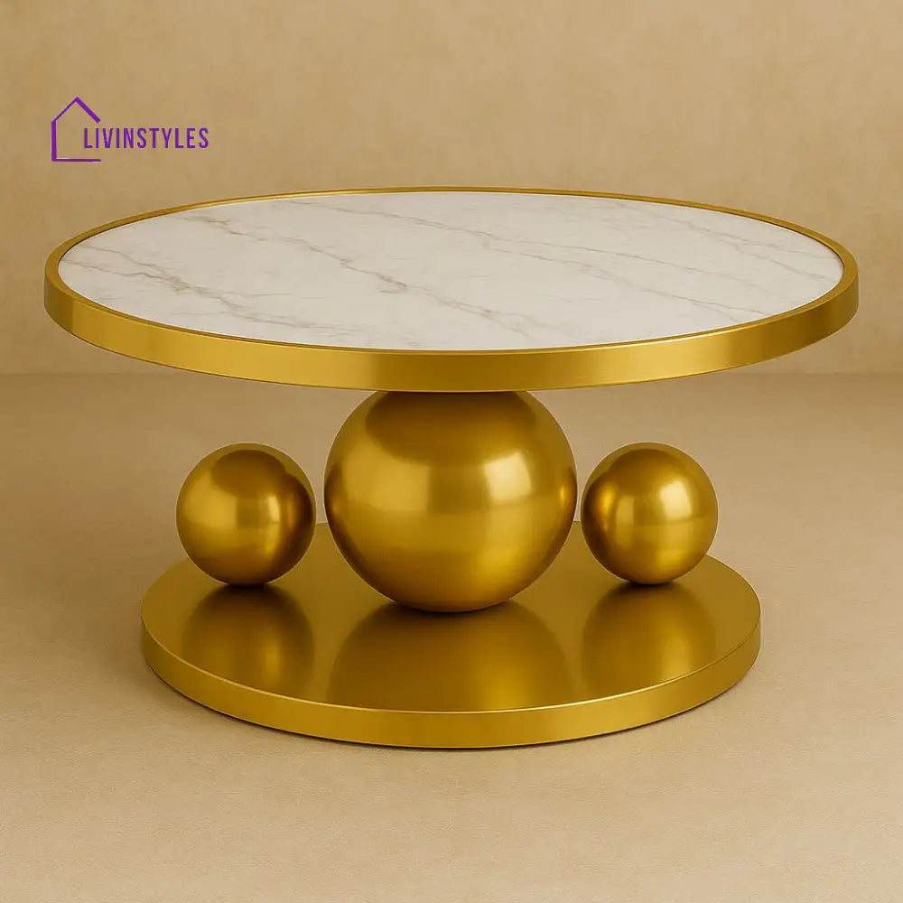 Izolda Stainless Steel Gold Finish Coffee Table for Living Room
