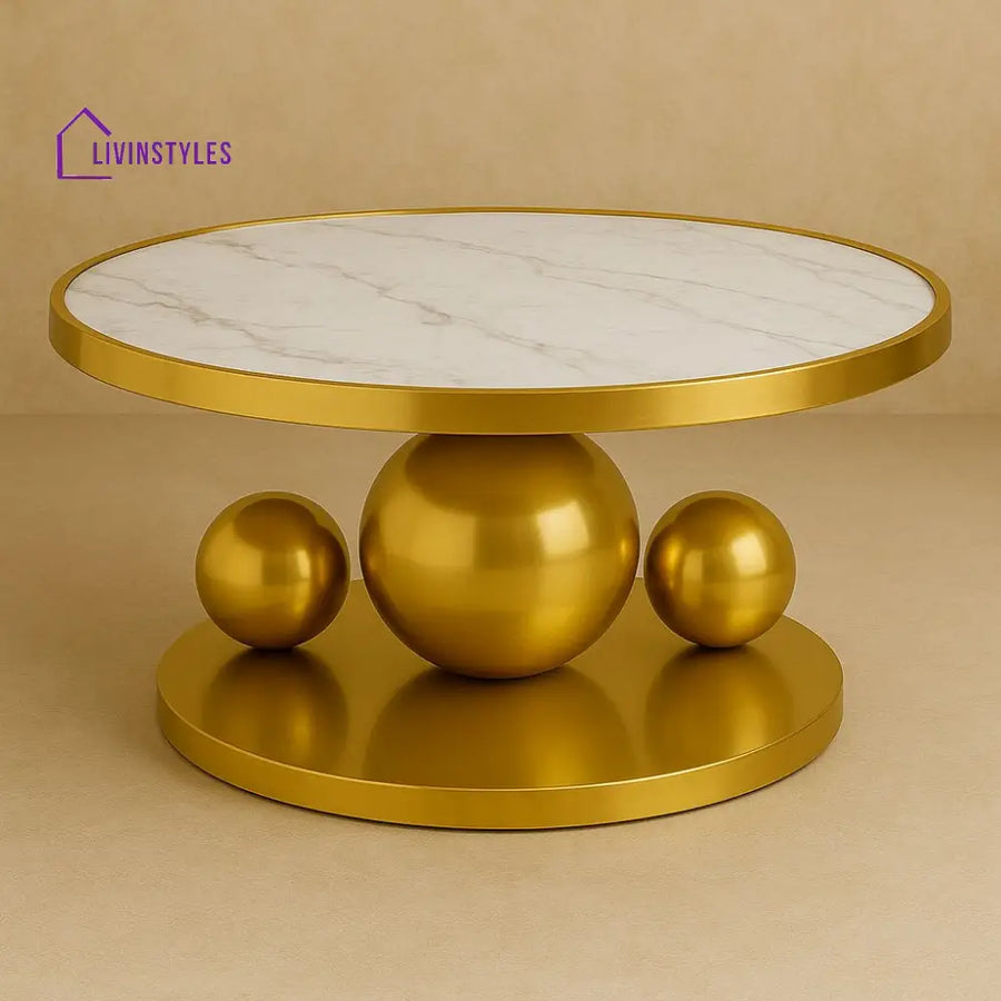 Izolda Stainless Steel Gold Finish Coffee Table for Living Room