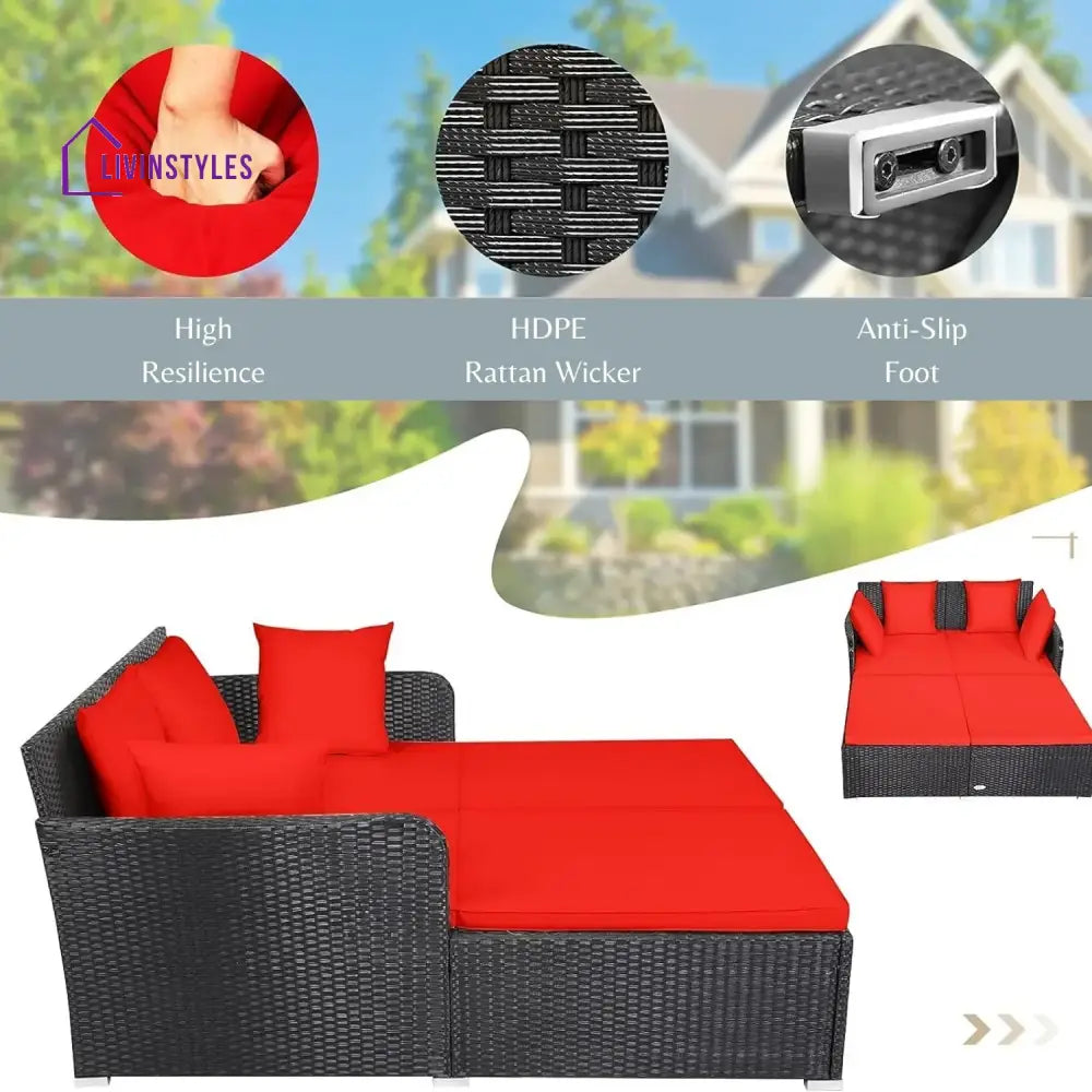 Jacinta Outdoor Patio Double Seater Daybed For Garden Poolside - Daybed