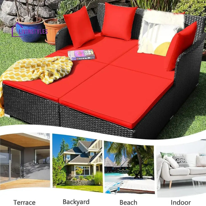Jacinta Outdoor Patio Double Seater Daybed For Garden Poolside - Daybed