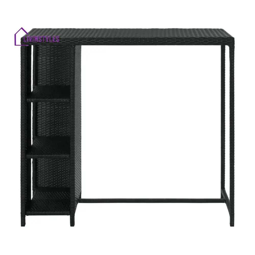 Jacinta Outdoor Rattan Wicker Bar Table with High-Top Design - Bar Table