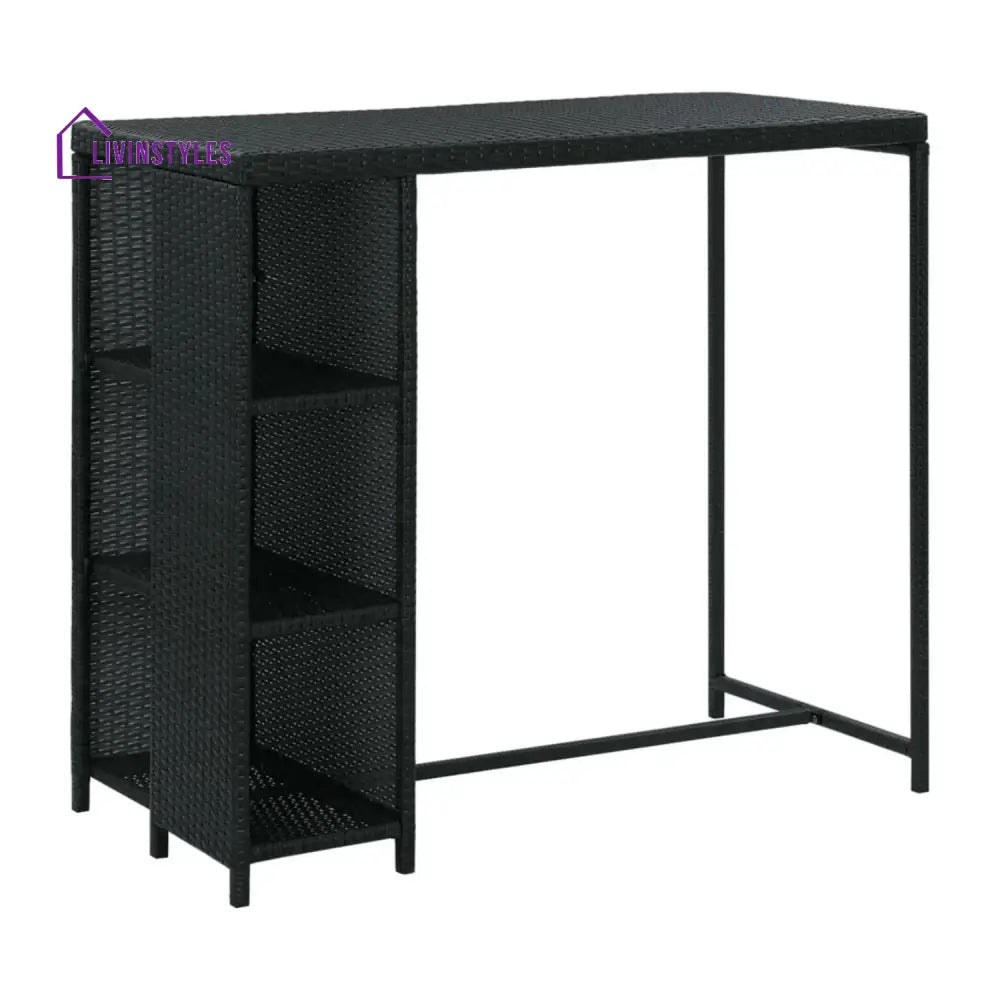 Jacinta Outdoor Rattan Wicker Bar Table with High-Top Design - Bar Table