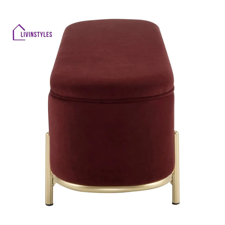 Jacinto Panelled Storage Ottoman - Rust End of Bed Ottomans