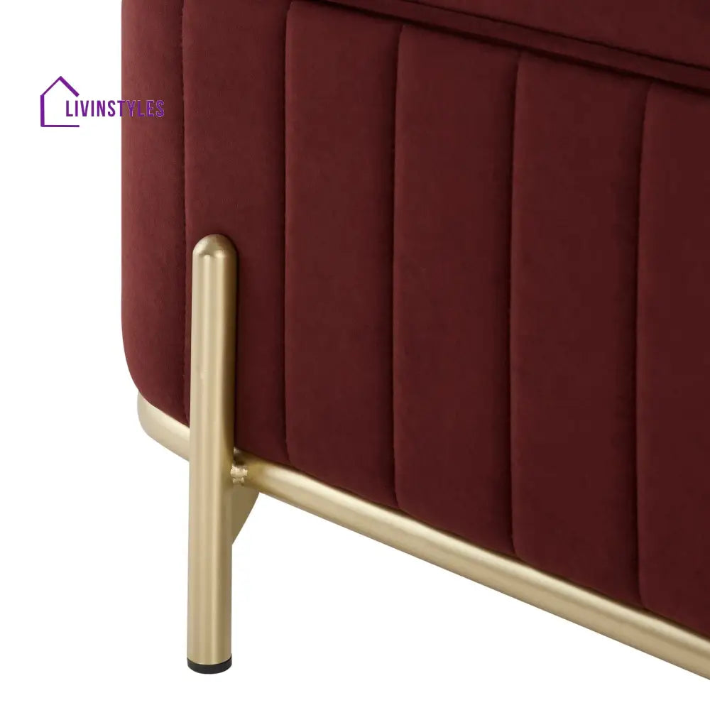 Jacinto Panelled Storage Ottoman - Rust End of Bed Ottomans