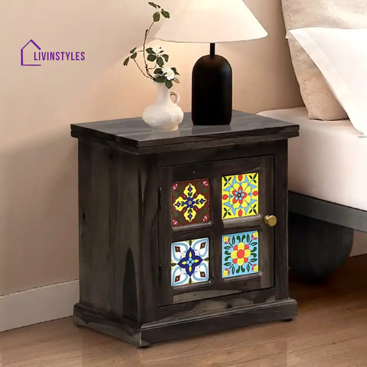 Anamika Sheesham Wood Bedside Tables Walnut Bedroom Furniture Sets