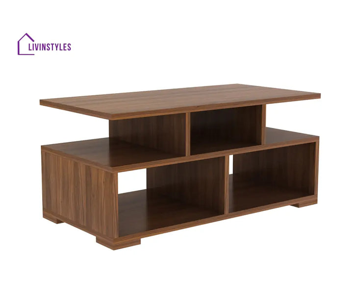 Jacks Coffee Table with Open Shelves | Wooden Finish | Rectangle Shape