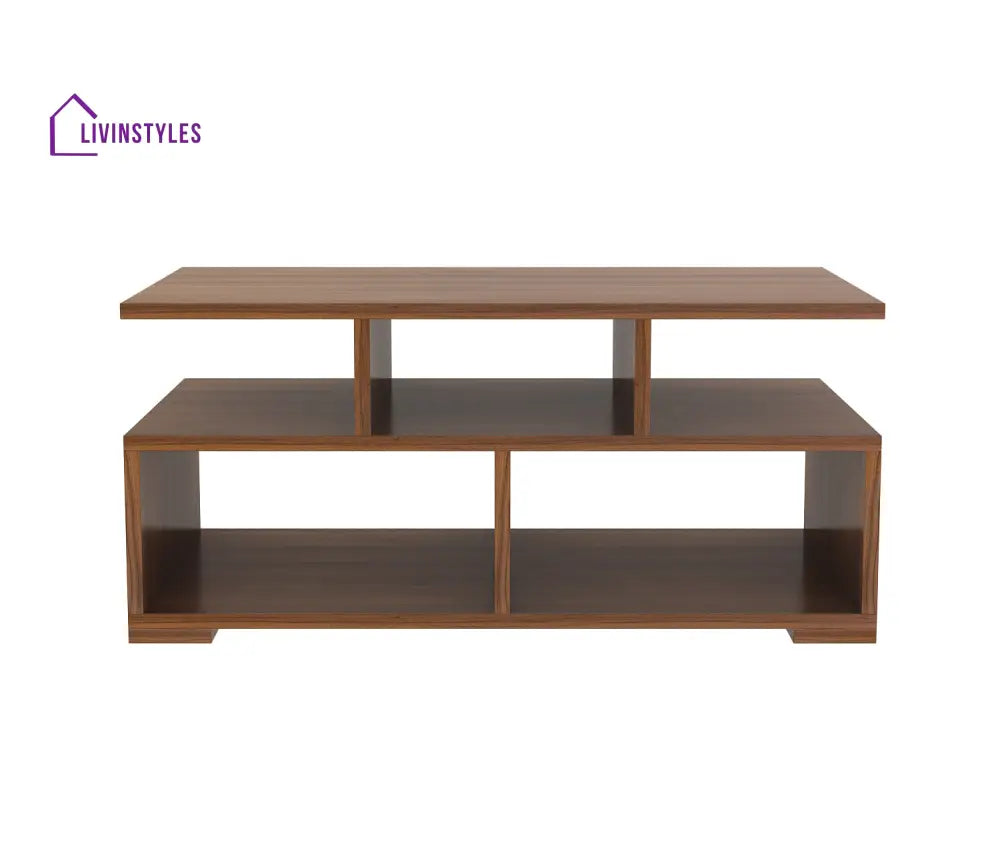 Jacks Coffee Table with Open Shelves | Wooden Finish | Rectangle Shape