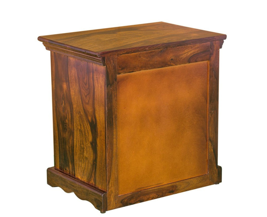 Jacksonville Wooden Three Drawers Bedside Table-Teak Finish