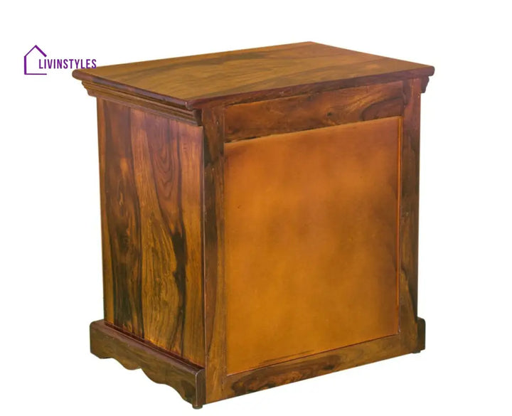 Jacksonville Wooden Three Drawers Bedside Table-Teak Finish - Teak Finish - Bedside Table