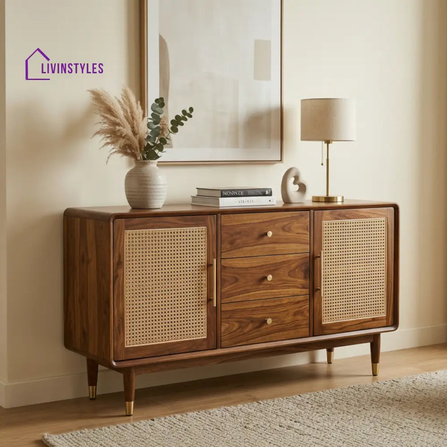 Jacob Sheesham Wood Cabinet and Sideboard (Honey Finish)