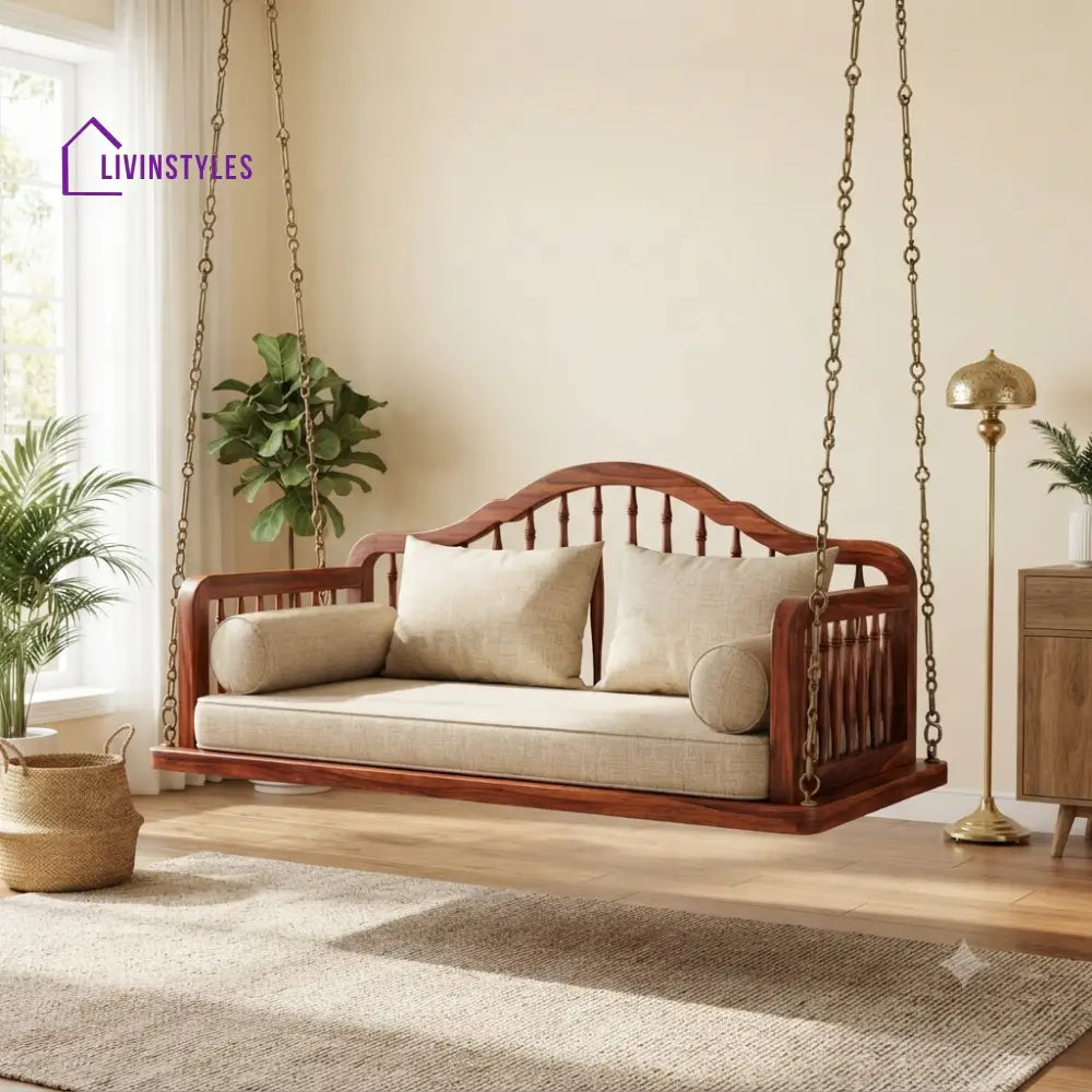 Jade 2 Seater Wooden Swing for Home | Wooden Jhula for home