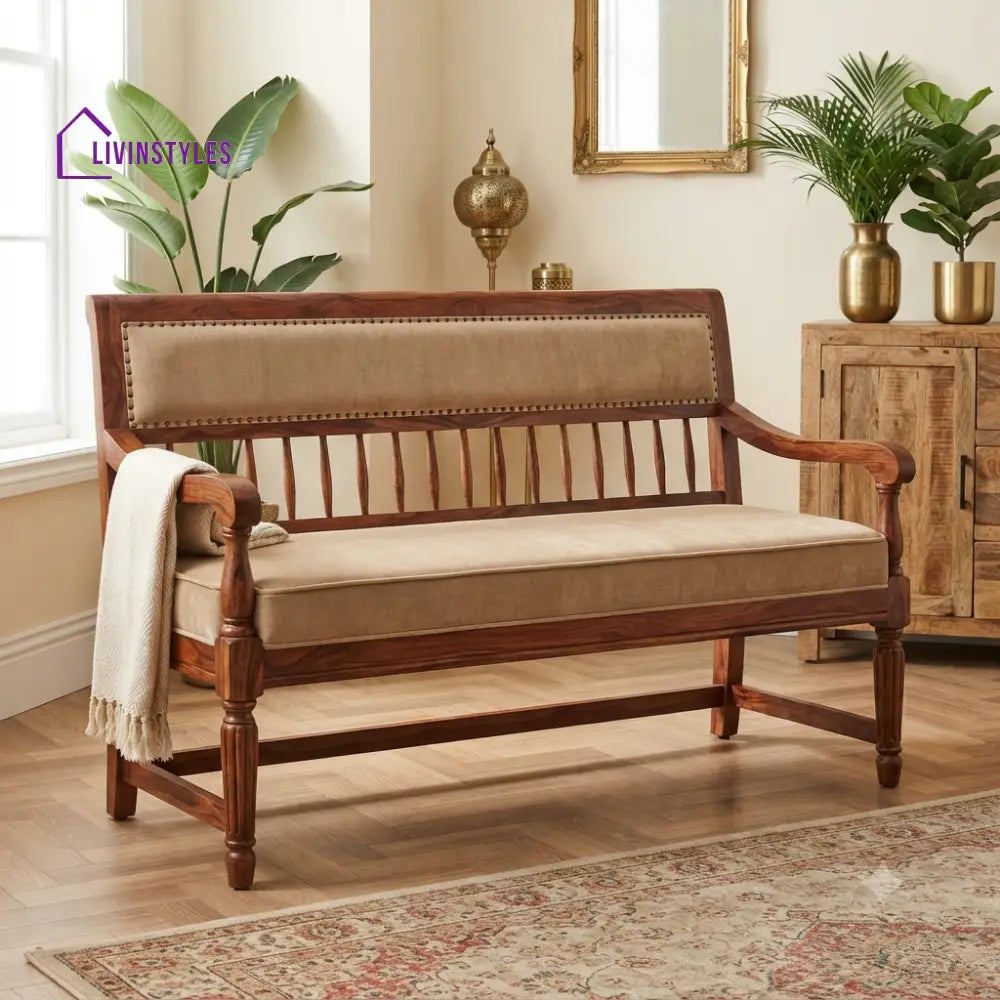 Jade Wooden Bench for Living Room | Bedroom | Extra Seating
