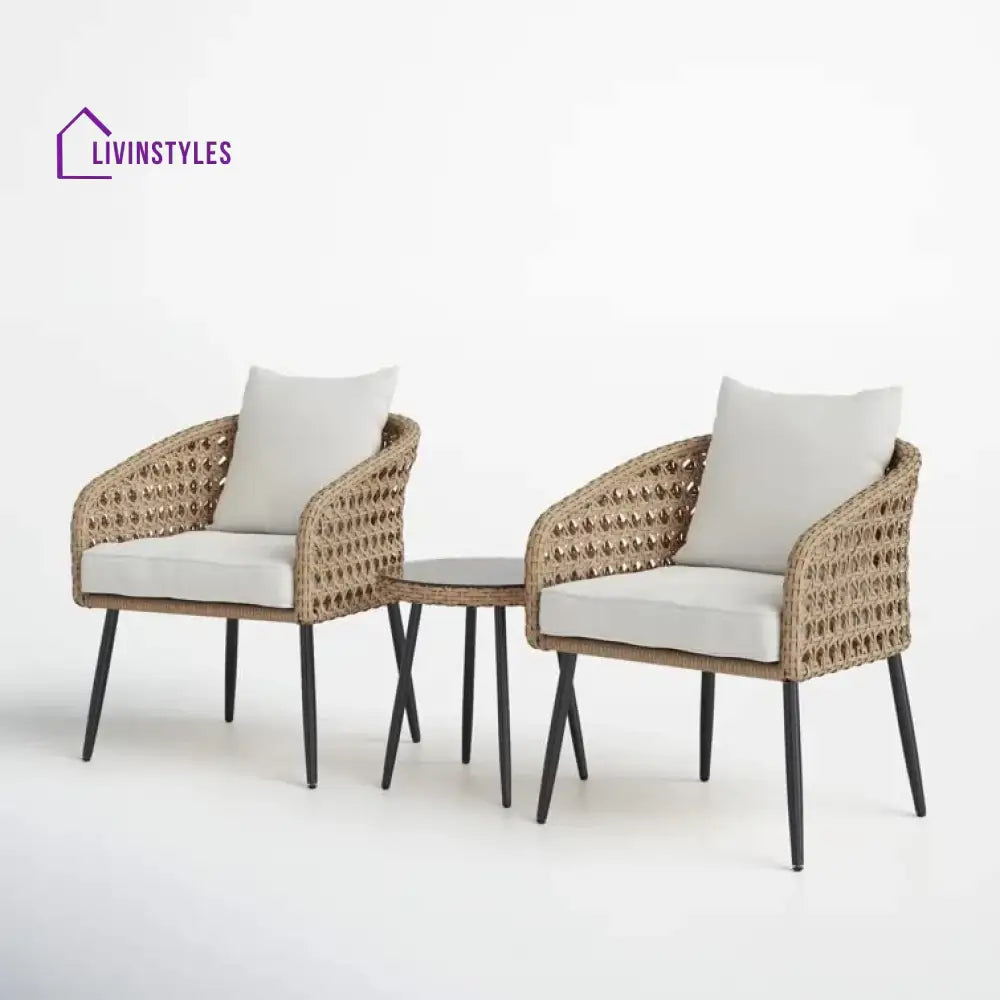 Jai 3-Piece Patio Furniture Set (Beige & Off-White)