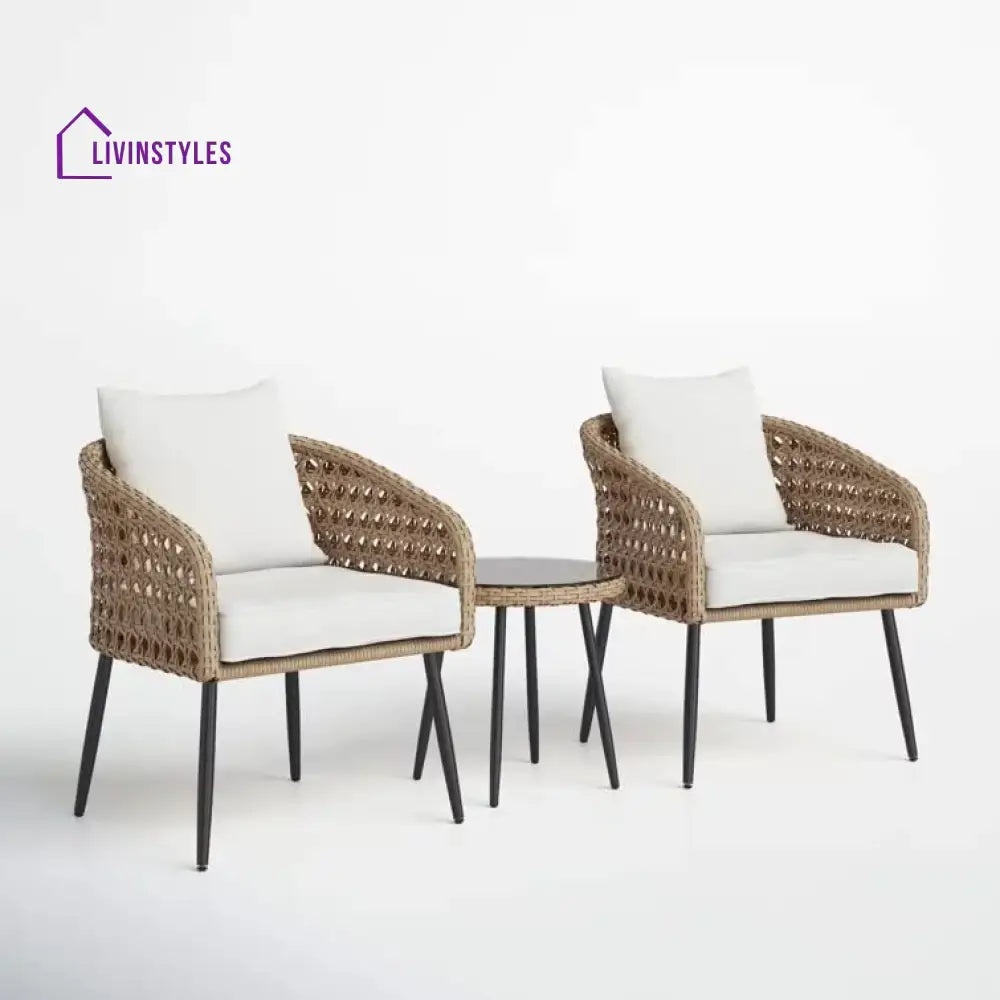 Jai 3-Piece Patio Furniture Set (Beige & Off-White)
