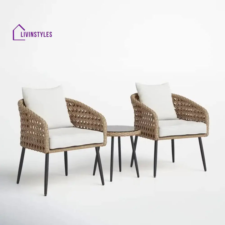 Jai 3-Piece Patio Furniture Set (Beige & Off-White)