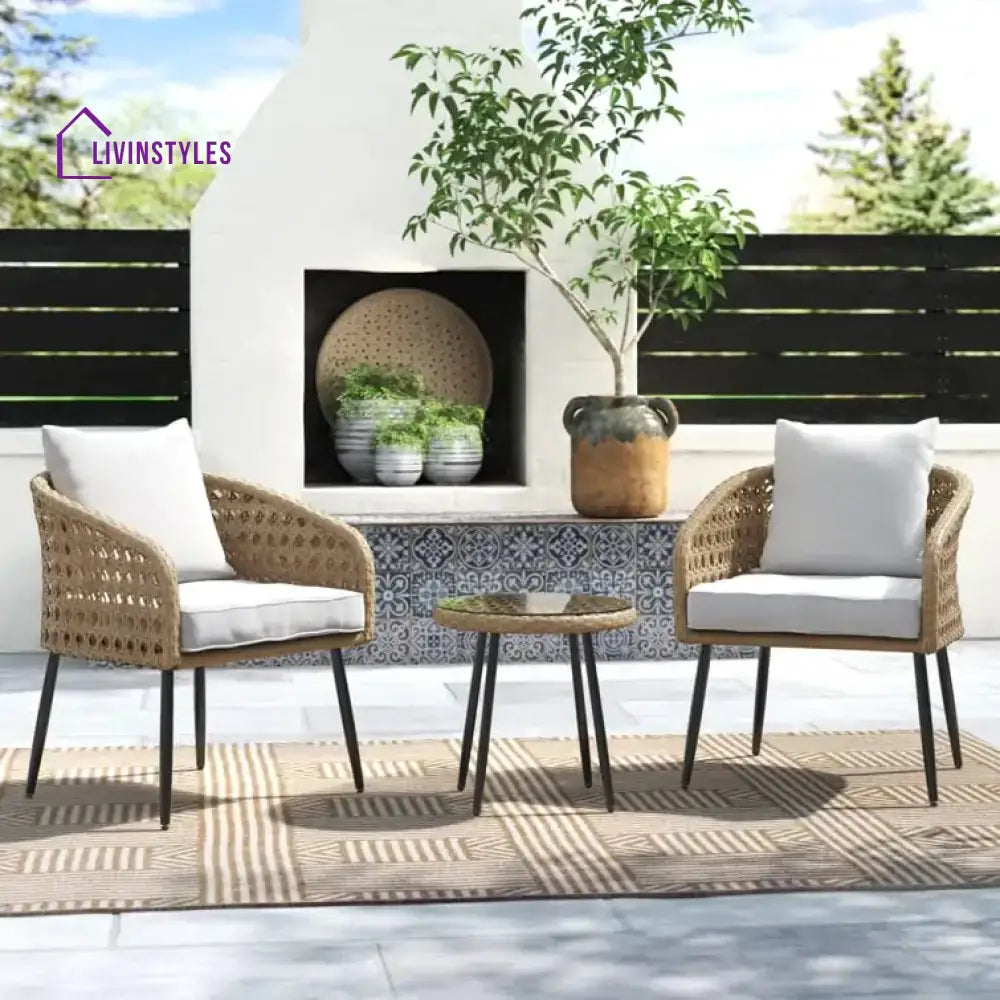 Jai 3-Piece Patio Furniture Set (Beige & Off-White)