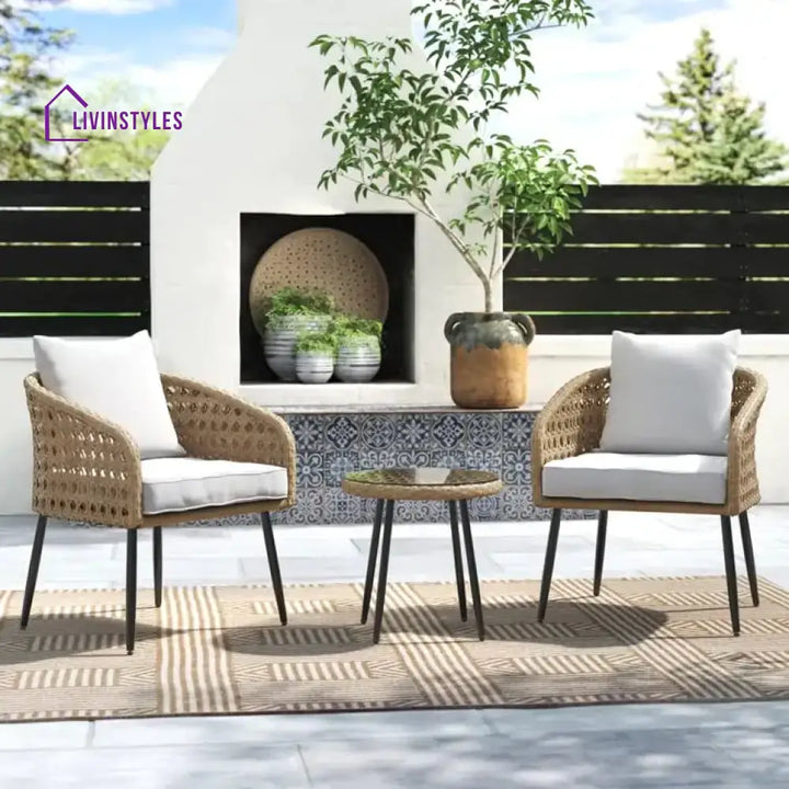 Jai 3-Piece Patio Furniture Set (Beige & Off-White)
