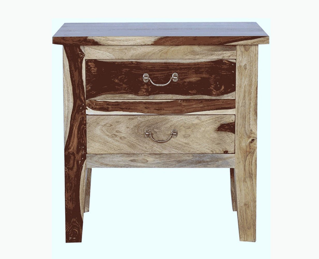 Jalandhar Wooden Two Drawers Bedside Table
