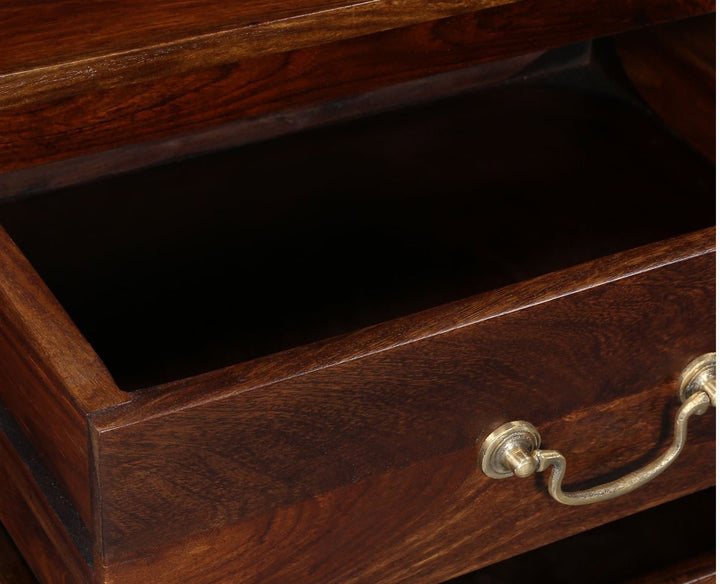 Jalandhar Wooden Two Drawers Bedside Table