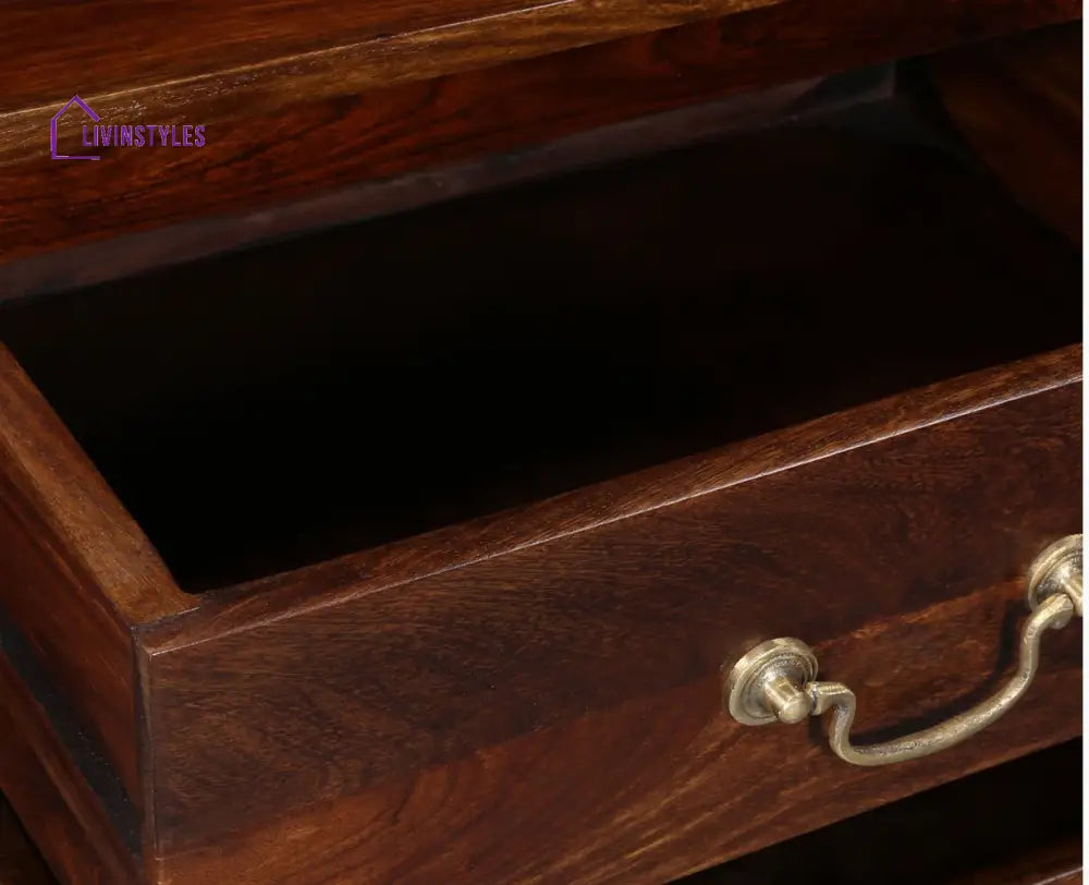 Jalandhar Wooden Two Drawers Bedside Table - Bedside Table