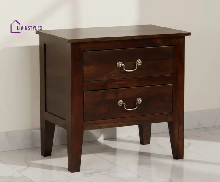 Jalandhar Wooden Two Drawers Bedside Table - Bedside Table