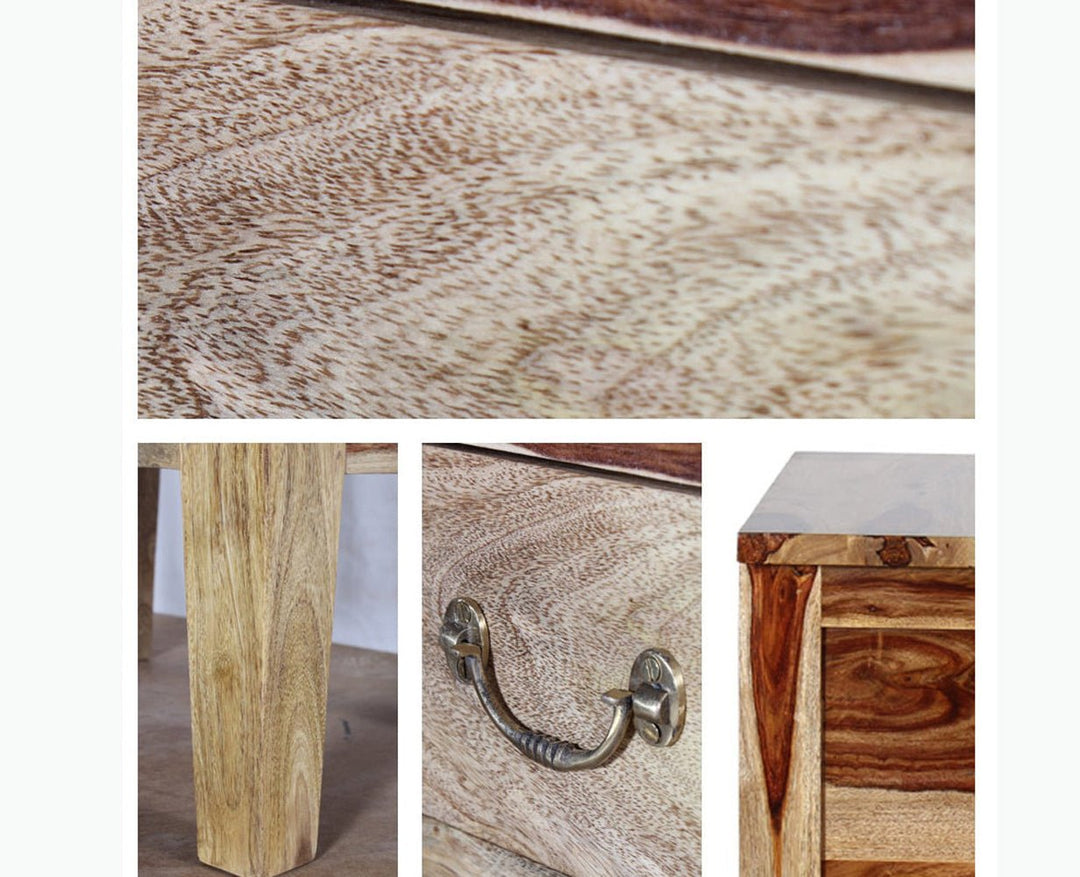 Jalandhar Wooden Two Drawers Bedside Table