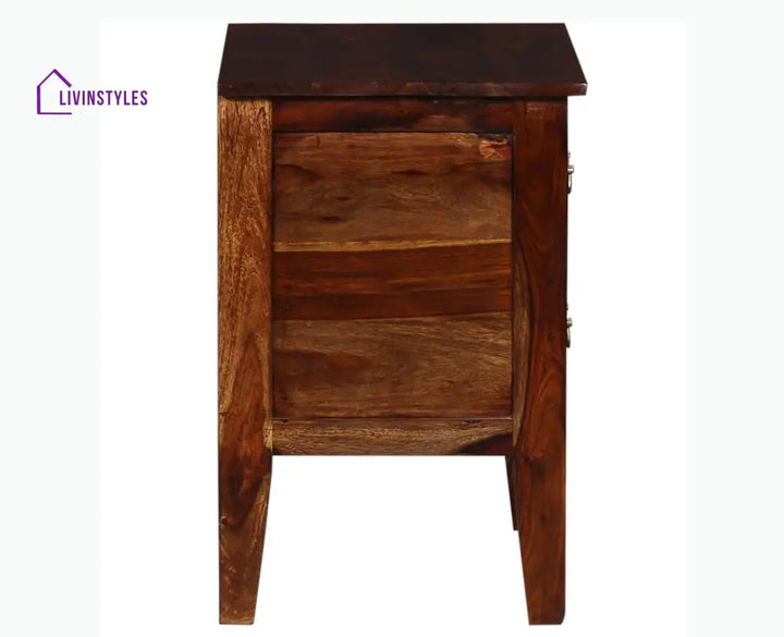 Jalandhar Wooden Two Drawers Bedside Table - Bedside Table